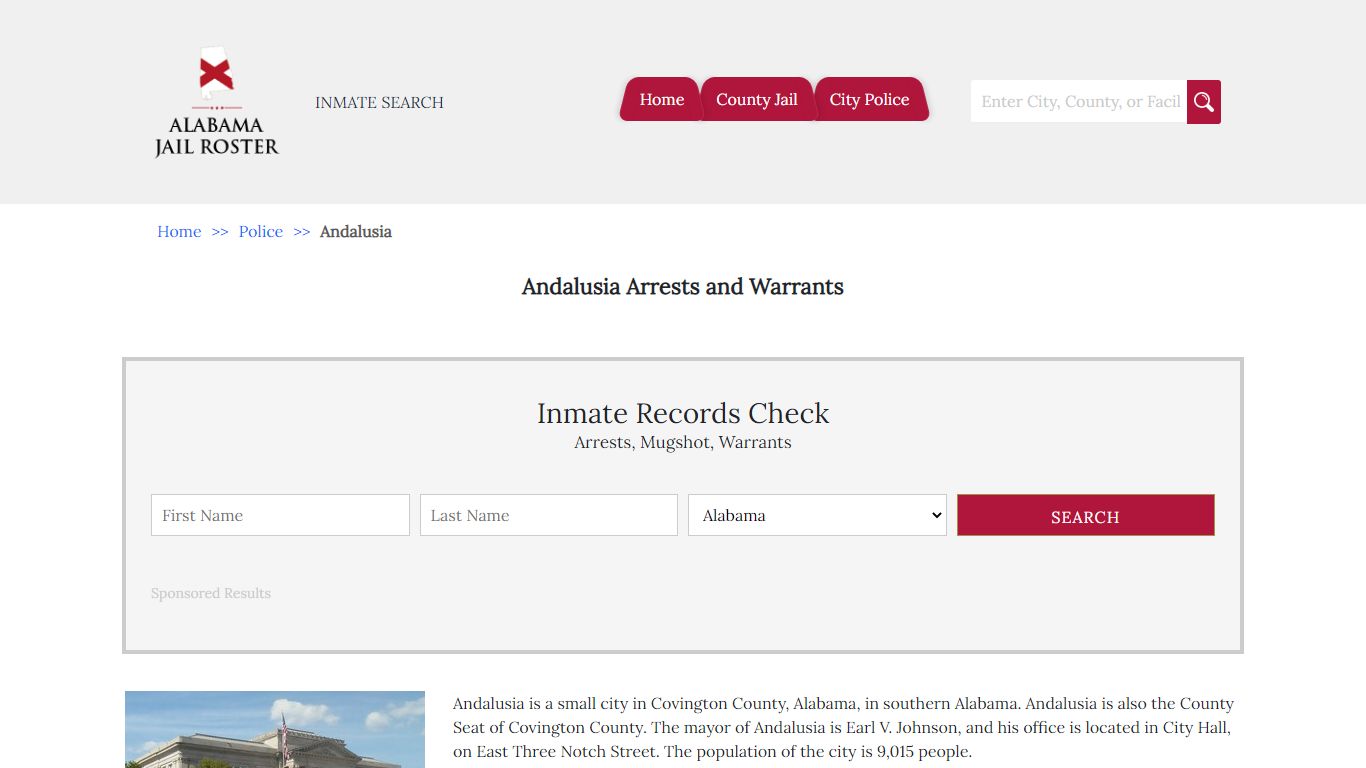 Andalusia Arrests and Warrants | Alabama Jail Inmate Search